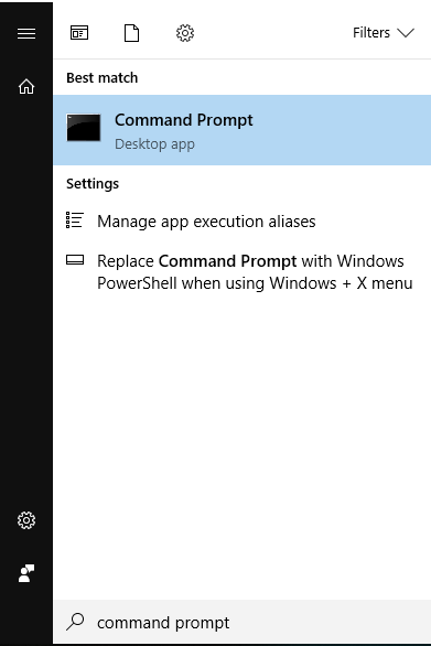 Command prompt search