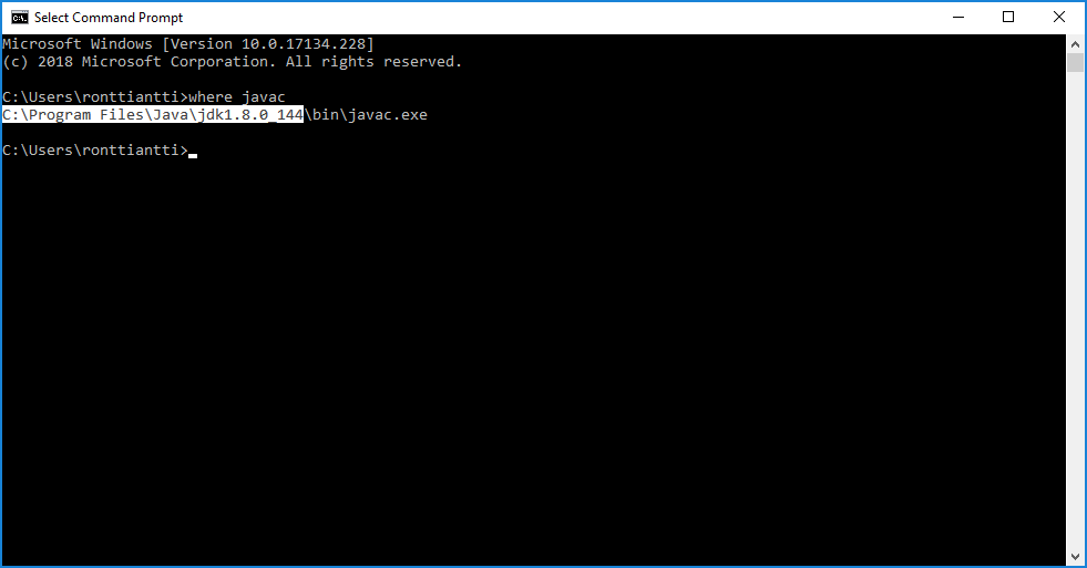 Command prompt view